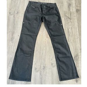 NWT Cowgirl Tuff Blackout Black Coated Denim Western Bootcut Jeans Size 28x33